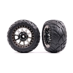 TRA2478T Traxxas Tires & wheels, assembled (2.2" black chrome wheels, Anaconda® 2.2" tires with foam inserts) (2) (Bandit® rear)