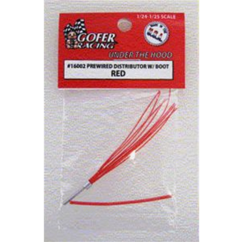 GOF16002 Gofer Racing 1/24-1/25 Red Prewired Distributor w/Aluminum Plug Boot Material