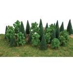 Walthers Scenemaster 949-1179 Mixed Trees with Flat Bases pkg(25)