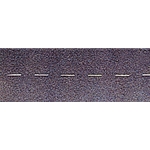 BUS7086 Busch Flexible Self-Adhesive Paved Roadway -- Solid White Outside, Dash White Center - 3-1/8 x 78-3/4" 7.9 x 200cm
